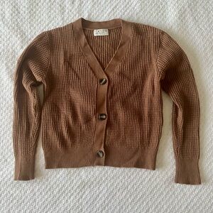 Poof Apparel textured knit cropped cardigan. Size small.